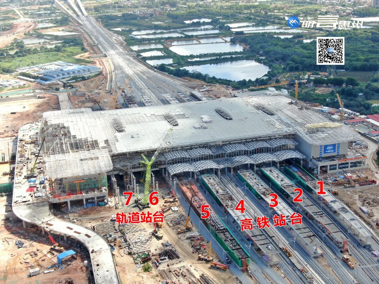 惠州北站站房总建筑面积近5万,站场规模为5台12线,是赣深高铁新建站