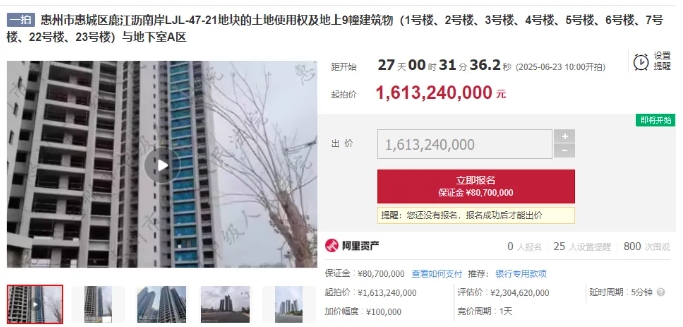 5.2折？佳兆業惠州總建面38.8萬㎡地塊擬16.1億起拍